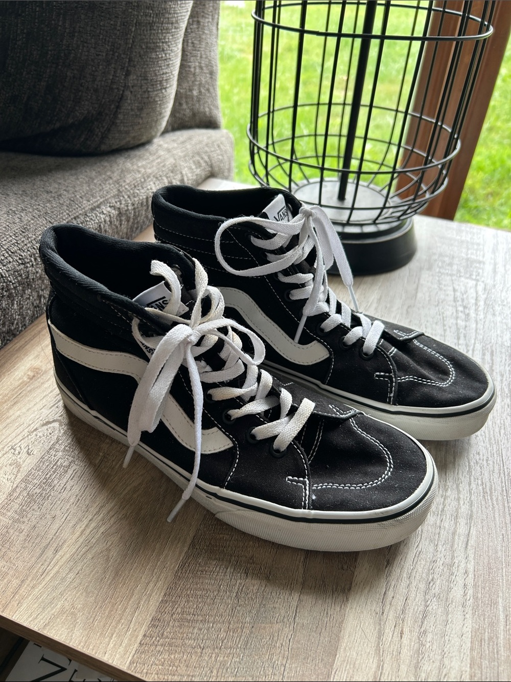 Vans Black and White High-Top Women's Sneakers